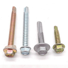 Zinc Plated Slotted Hex Head Self Drilling Screw